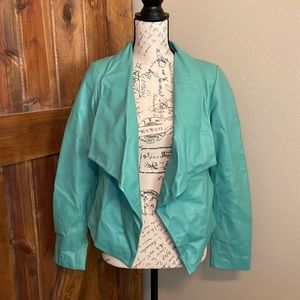 Cache Turquoise Leather Jacket